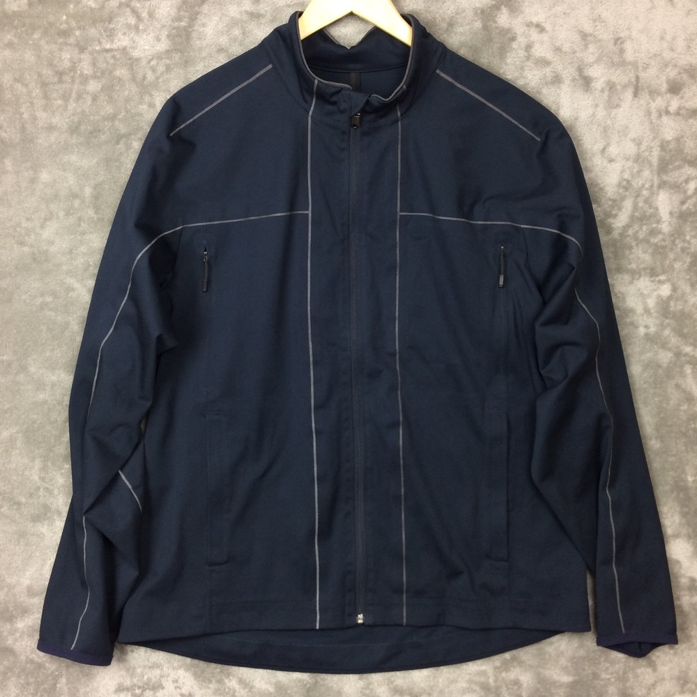 Lululemon Reflect Jacket Mens XXL Blue Track Softshell Zip Up Stretch Casual